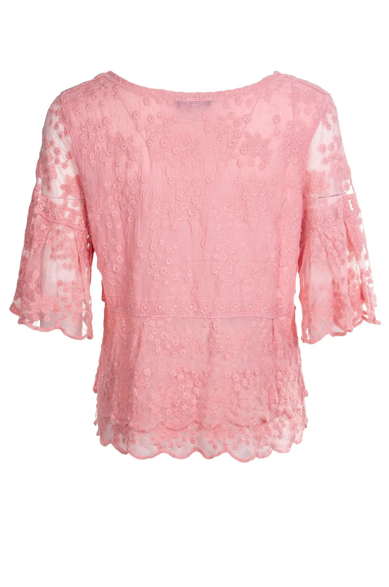 Embroidered 100% Cotton Top | SOFT PINK | 6401A1