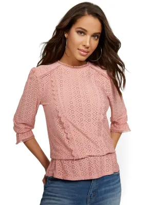 Eyelet Ruffle Top