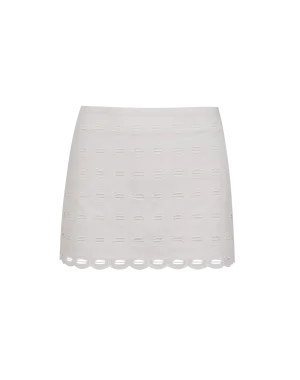 Eyelet Zita Short Skirt - Off White