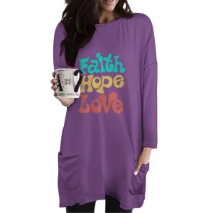 Faith Hope Love LS Pocket Tee