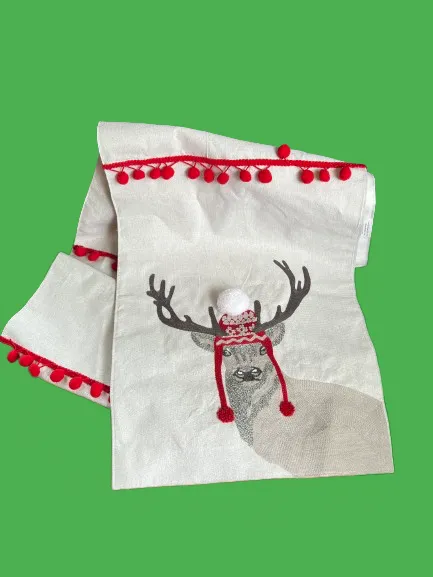 Festive Reindeer Table Runner