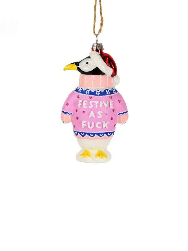 Festive Sweater Penguin Ornament