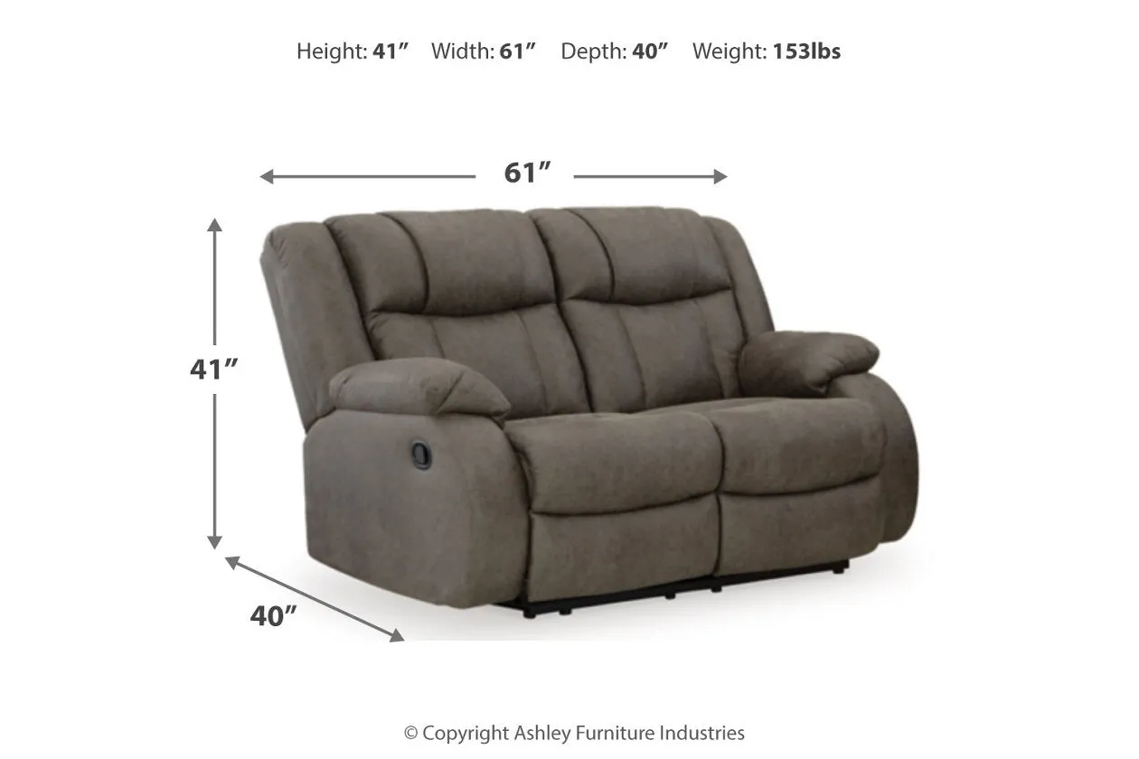 First Base Gunmetal Reclining Sofa, Loveseat and Recliner