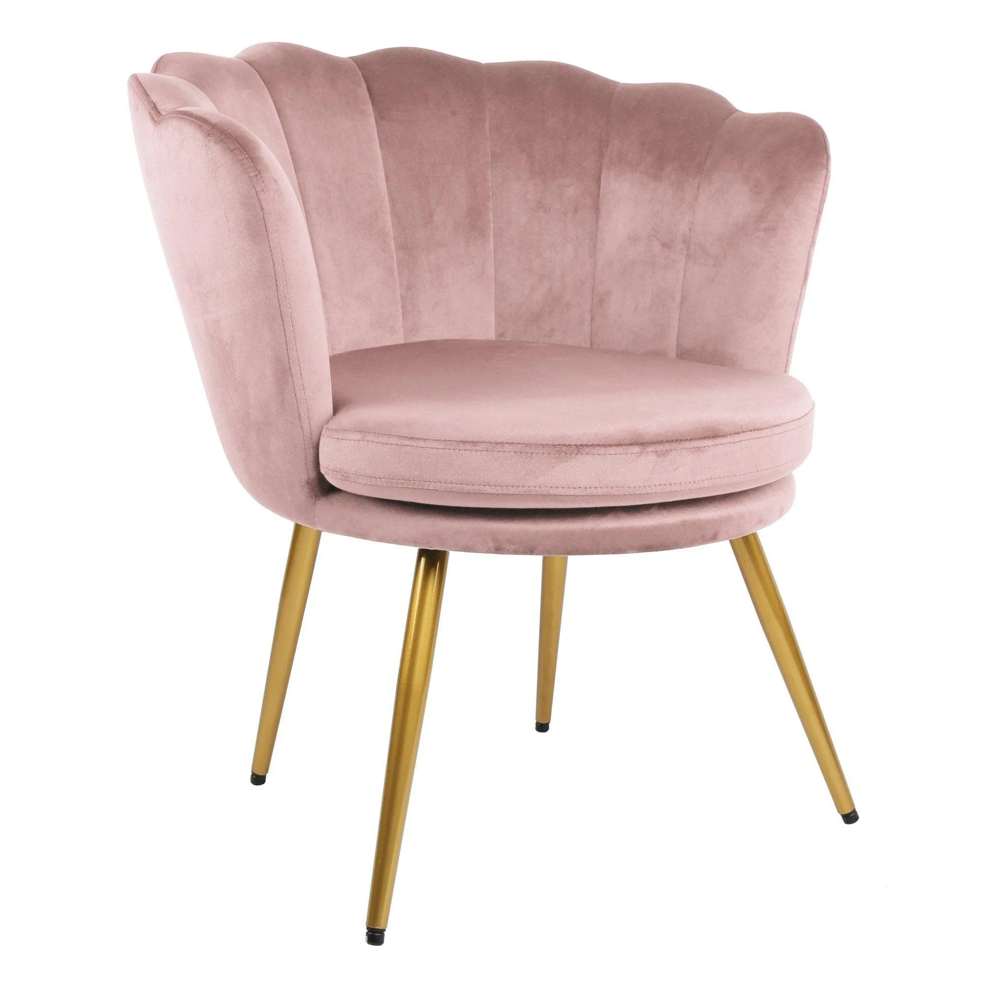 Flora accent chair - scalloped - blush pink