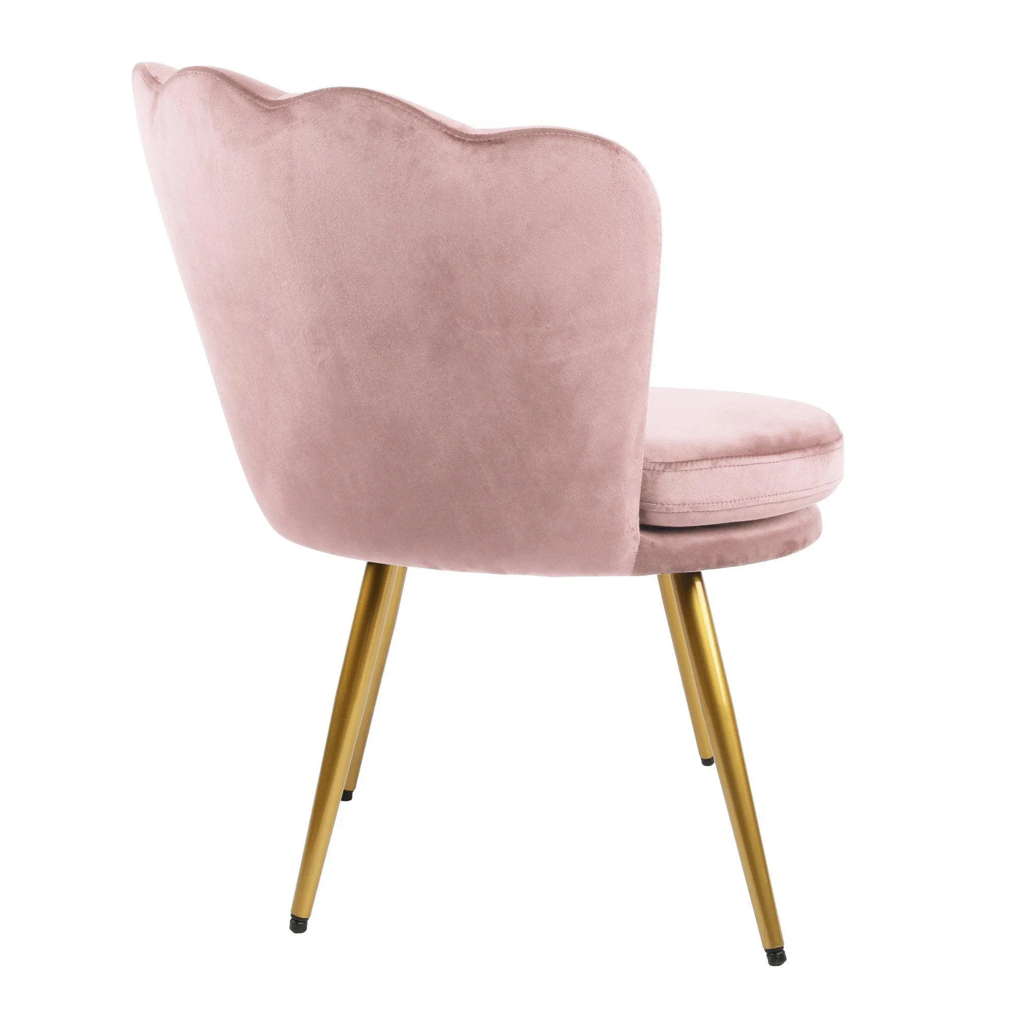 Flora accent chair - scalloped - blush pink