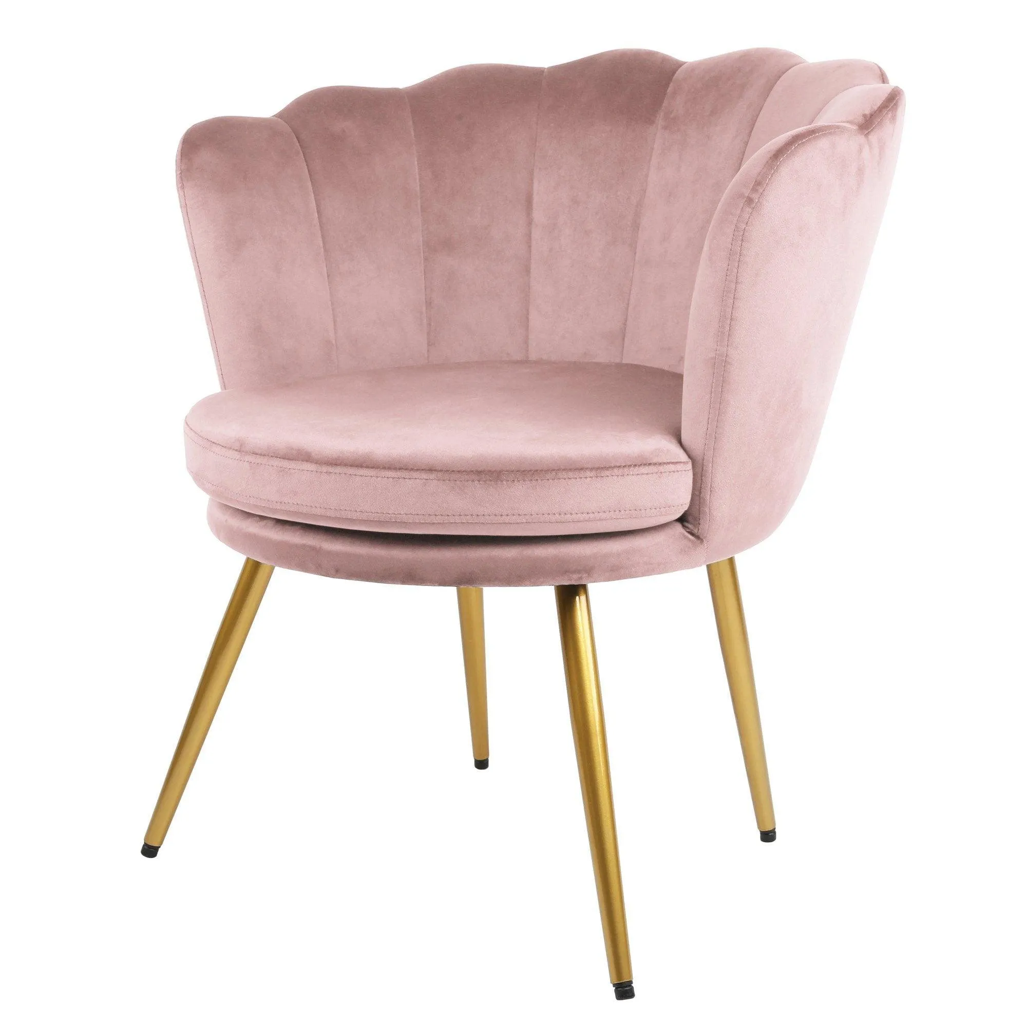 Flora accent chair - scalloped - blush pink