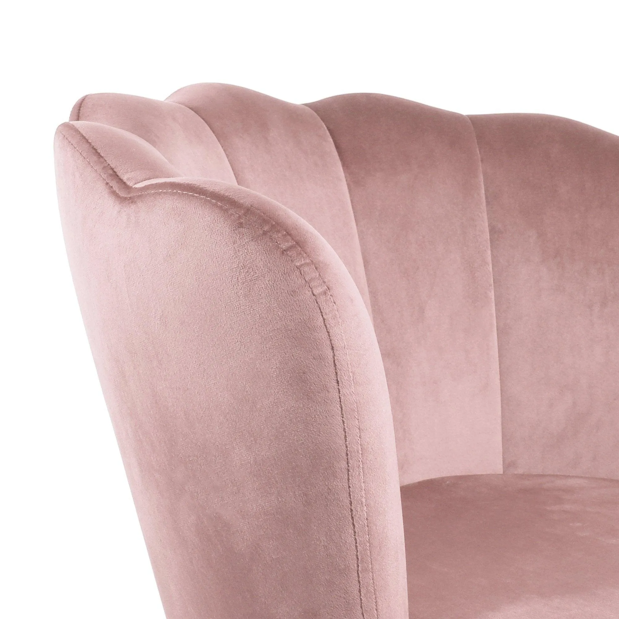 Flora accent chair - scalloped - blush pink