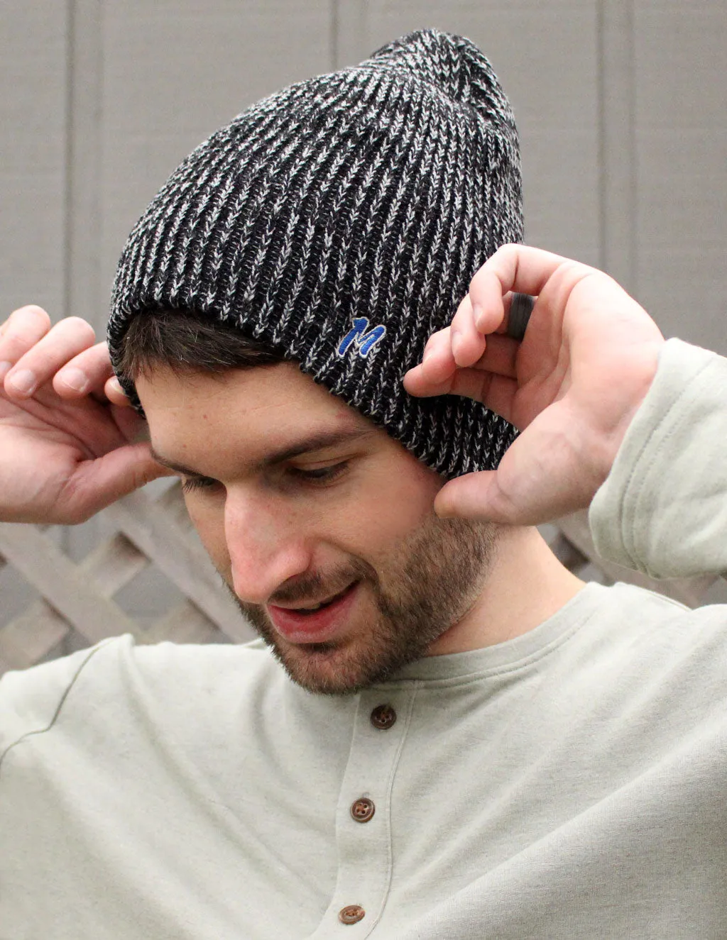 GRAY MARLED BEANIE