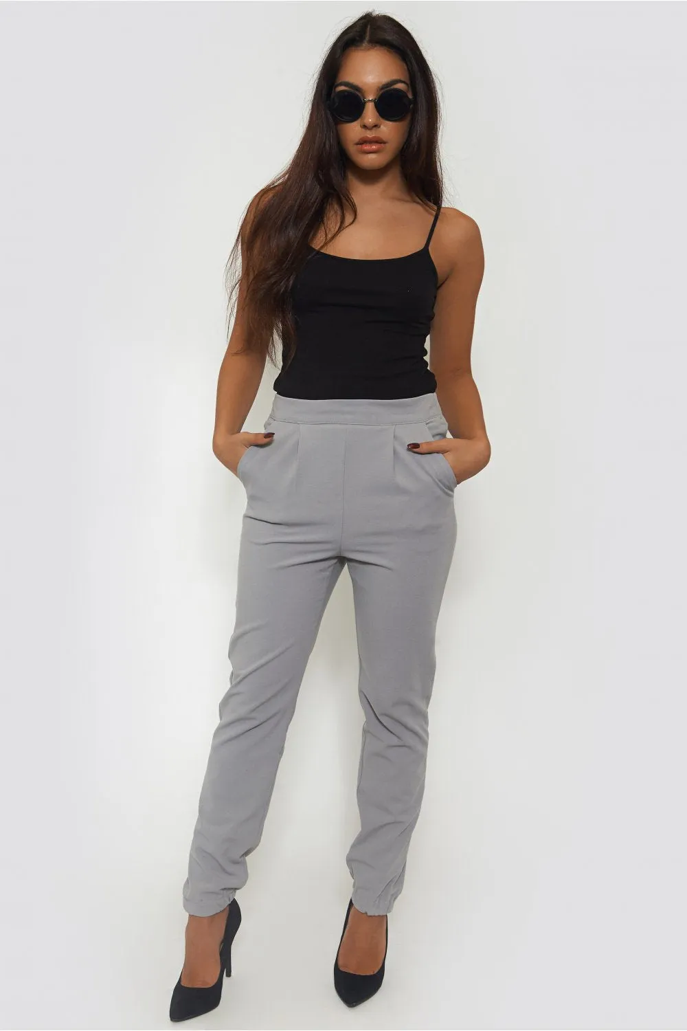 Grey Tapered Trousers