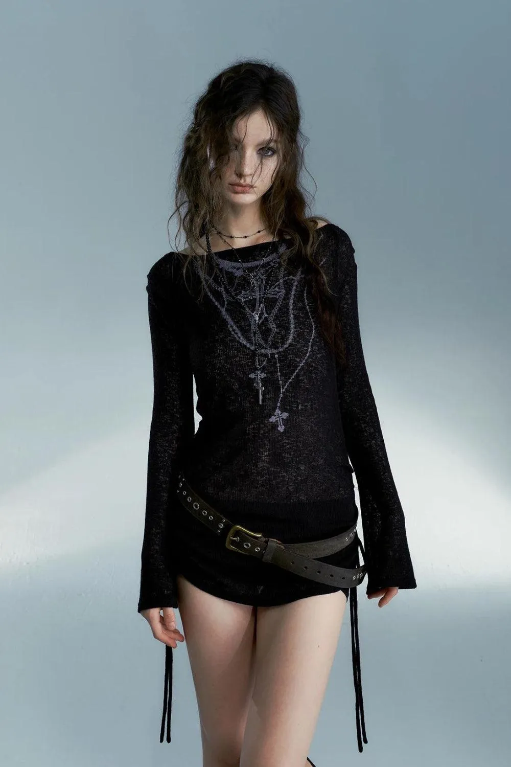 Grunge Cross Necklace Designed Top