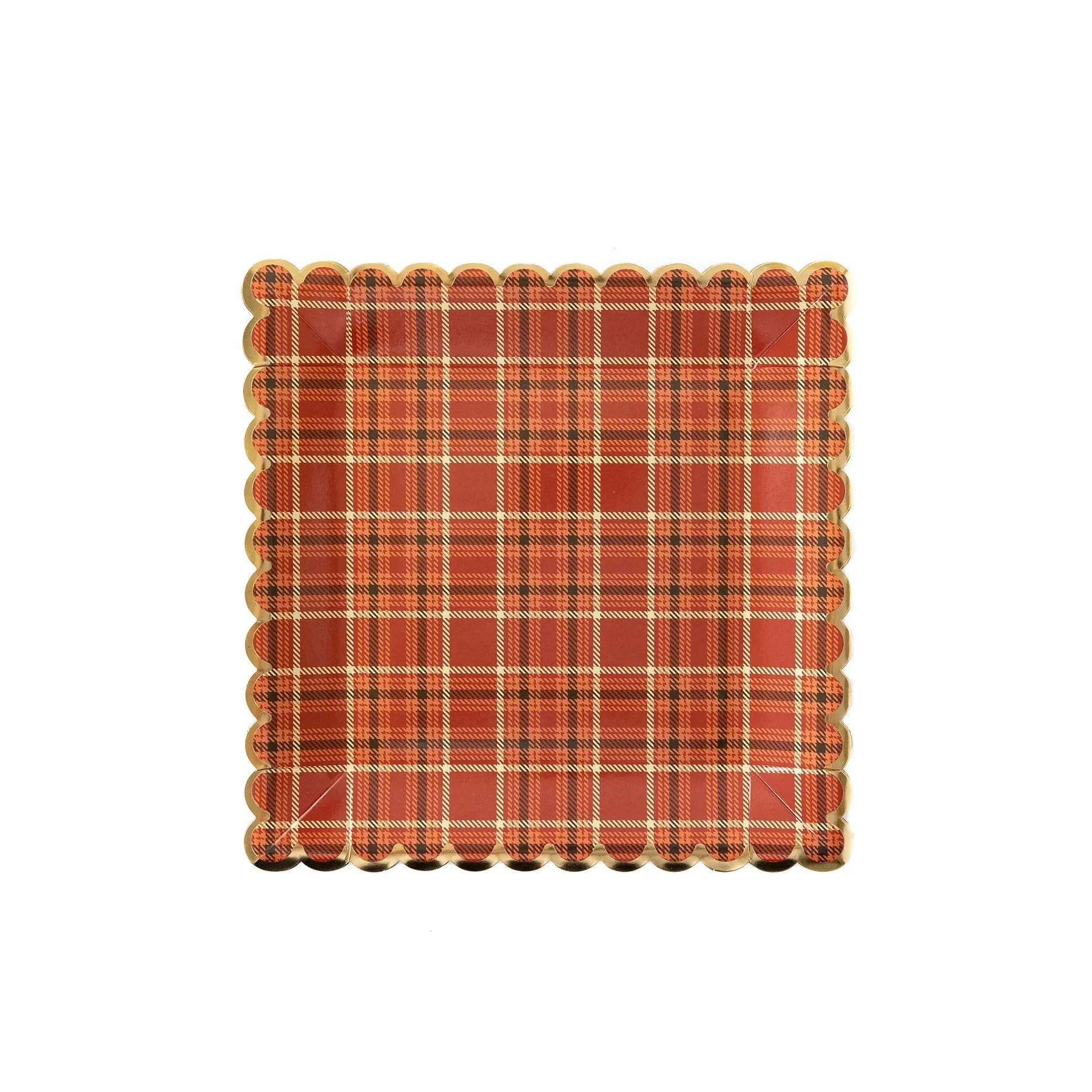 Harvest Plaid Scalloped Plate