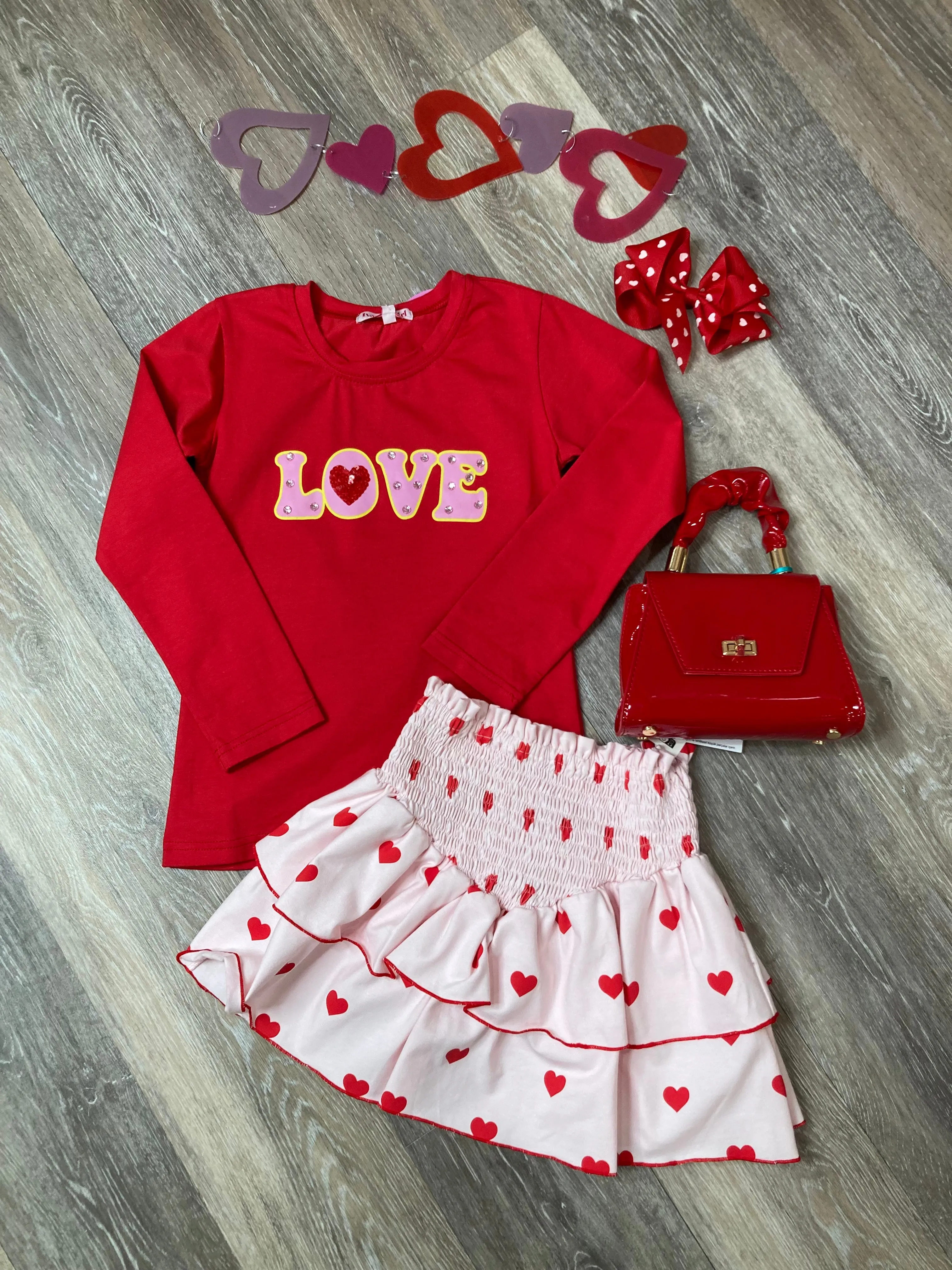 HAV Love Tee Red Long Sleeve