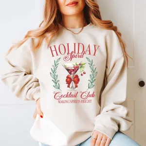 Holiday Spirit Cocktail Club Wholesale Graphic Sweatshirt - Quick Shipping