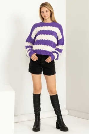 HYFVE Women's Sweater - Purple/White