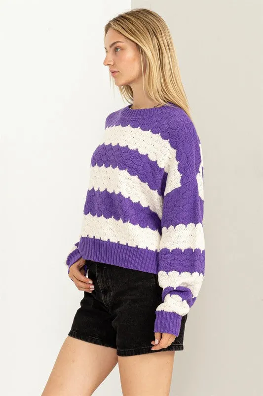 HYFVE Women's Sweater - Purple/White