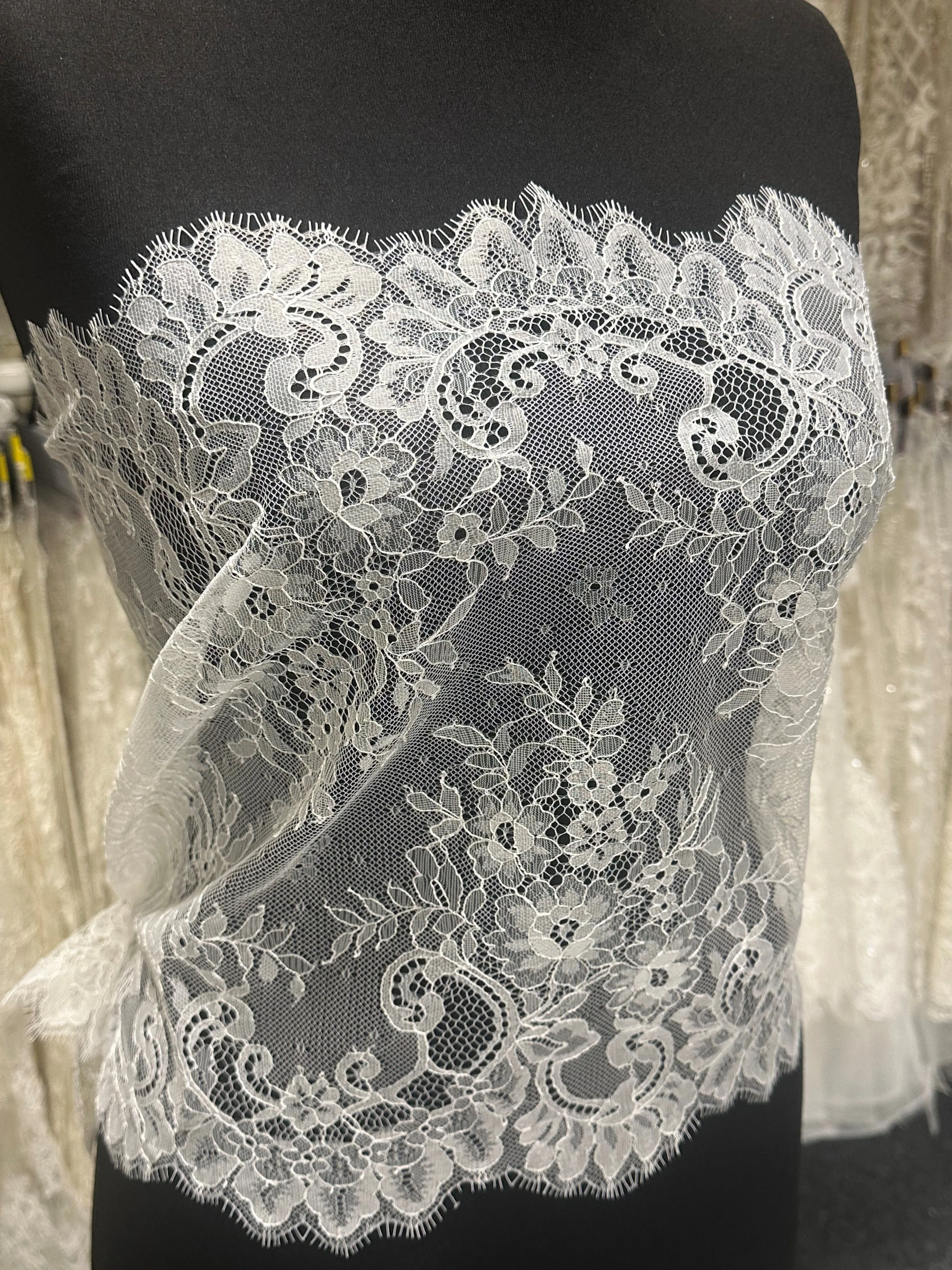 Ivory Bridal Lace Trim - Freya