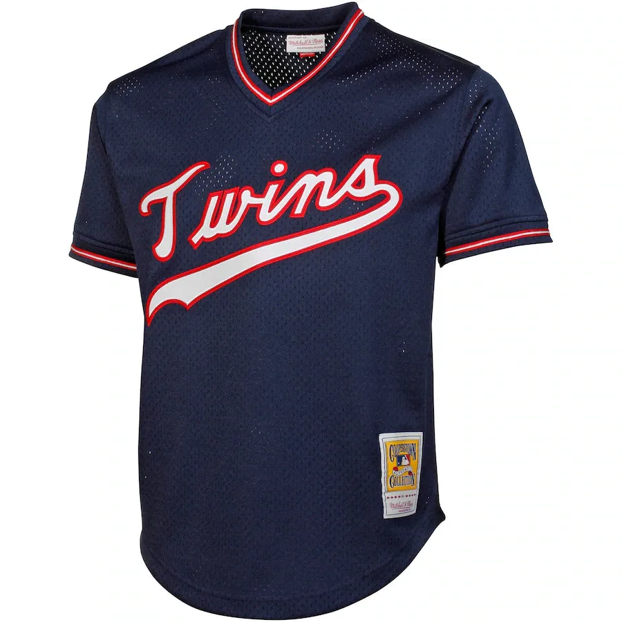 Kirby Puckett Minnesota Twins Mitchell & Ness 1985 Authentic Cooperstown Collection Mesh Batting Practice Jersey - Navy