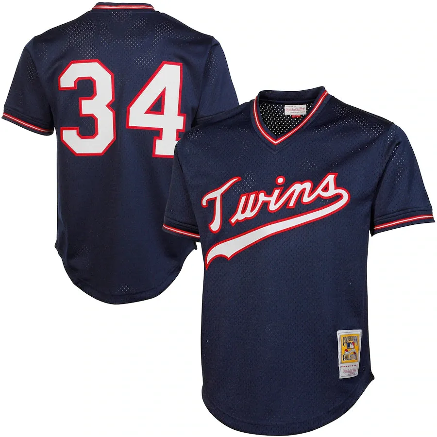 Kirby Puckett Minnesota Twins Mitchell & Ness 1985 Authentic Cooperstown Collection Mesh Batting Practice Jersey - Navy