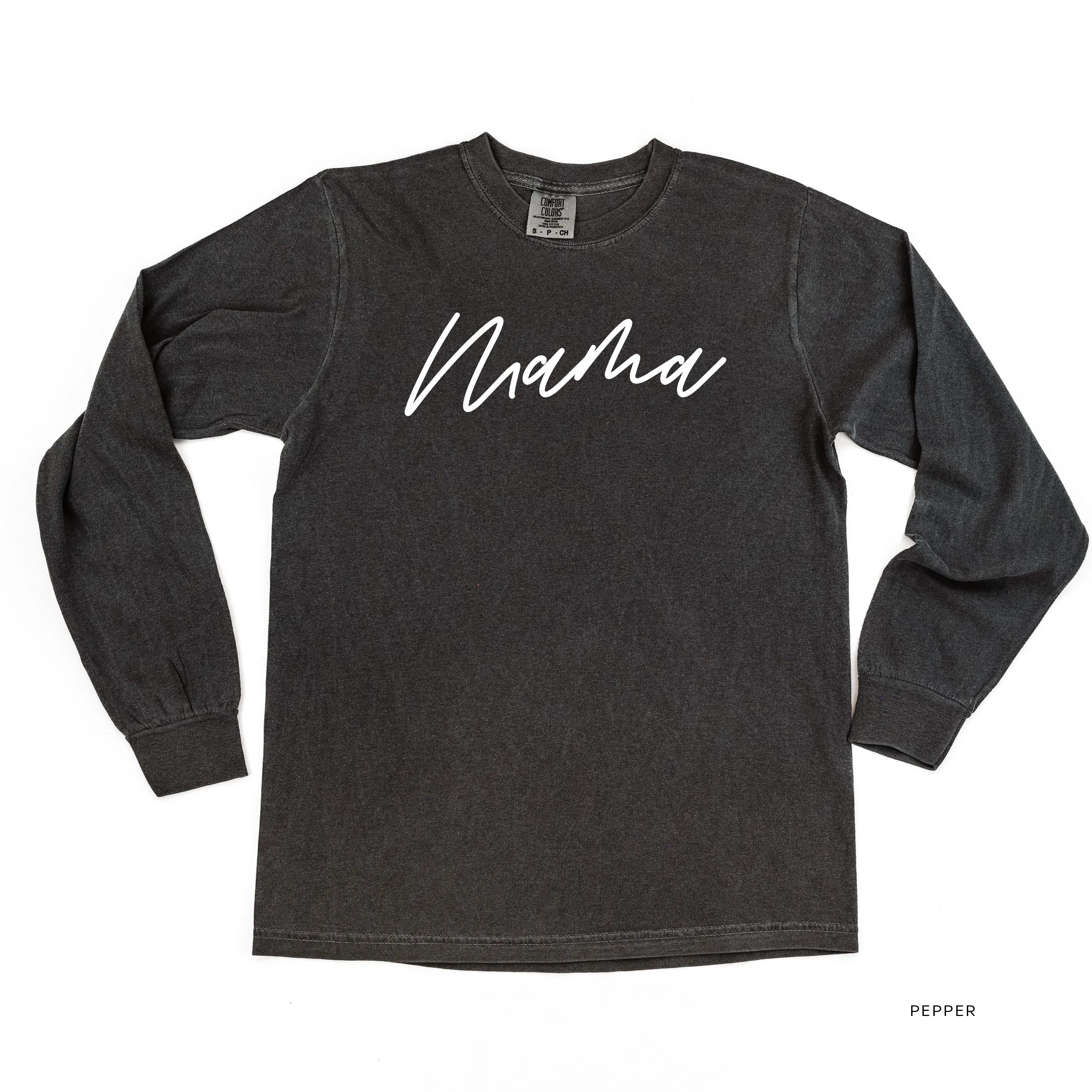 Mama (Cursive) - Basics Collection - LONG SLEEVE Comfort Colors Tee