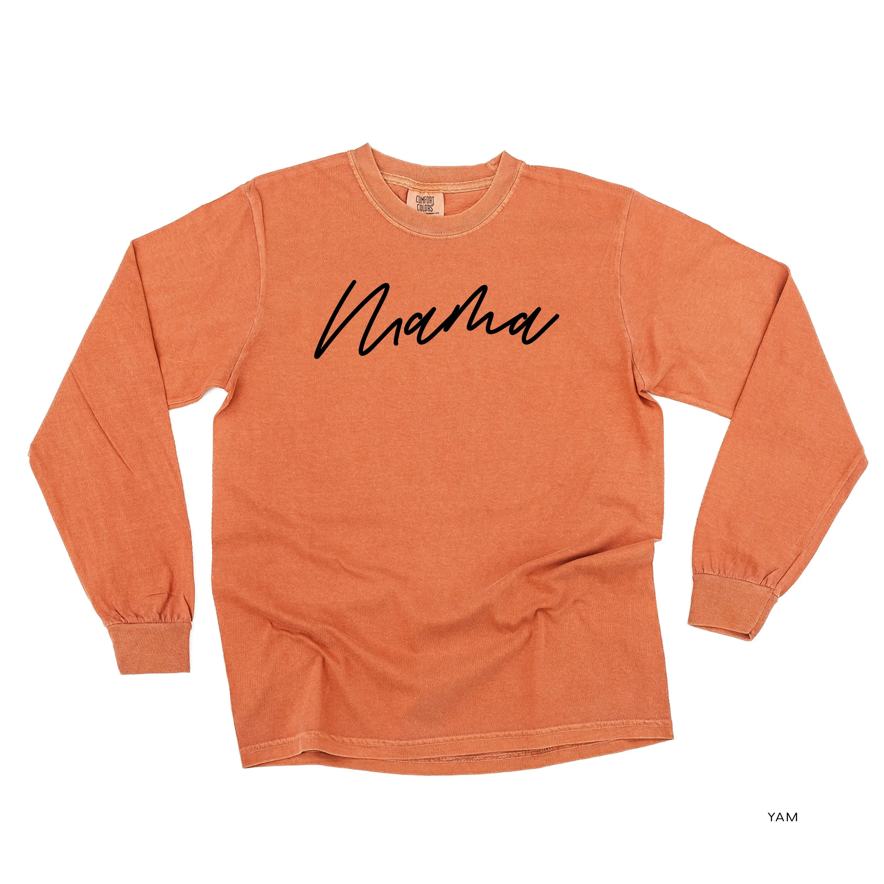 Mama (Cursive) - Basics Collection - LONG SLEEVE Comfort Colors Tee