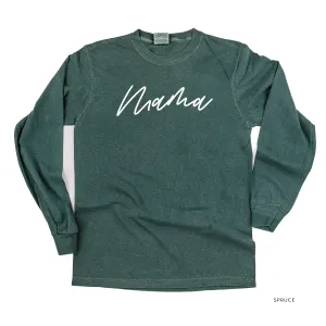 Mama (Cursive) - Basics Collection - LONG SLEEVE Comfort Colors Tee