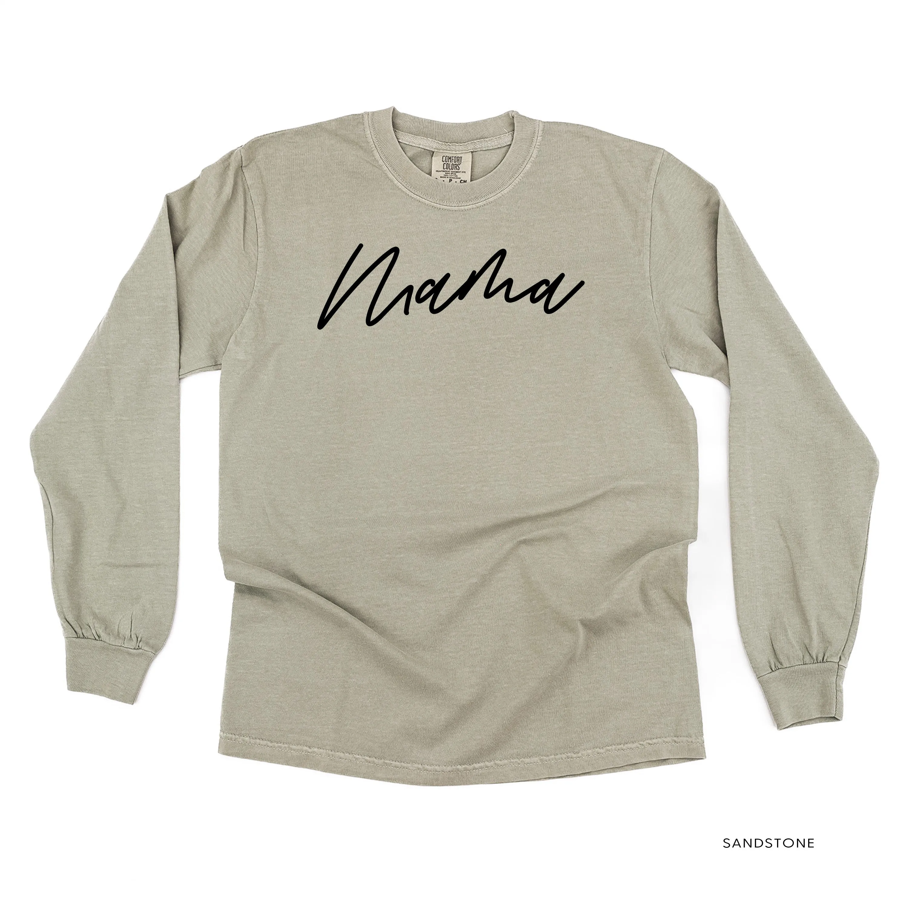 Mama (Cursive) - Basics Collection - LONG SLEEVE Comfort Colors Tee