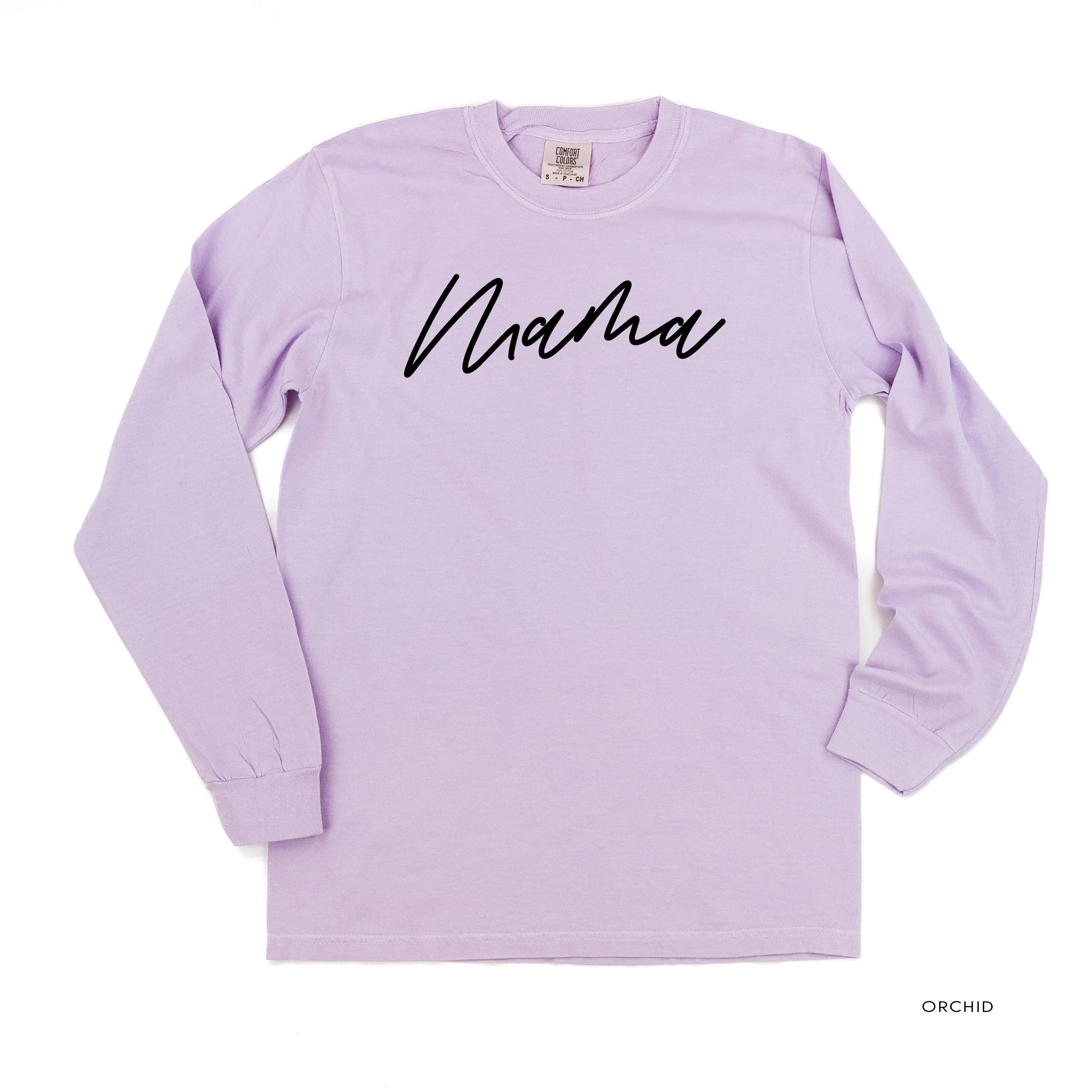 Mama (Cursive) - Basics Collection - LONG SLEEVE Comfort Colors Tee