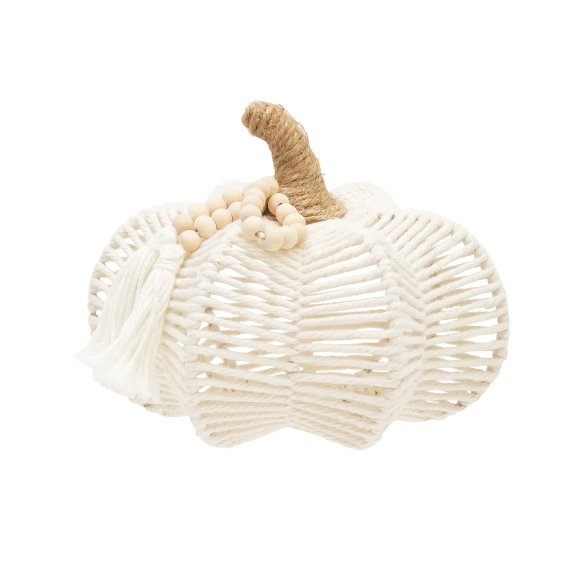 Medium Jute Woven Pumpkin Figurine