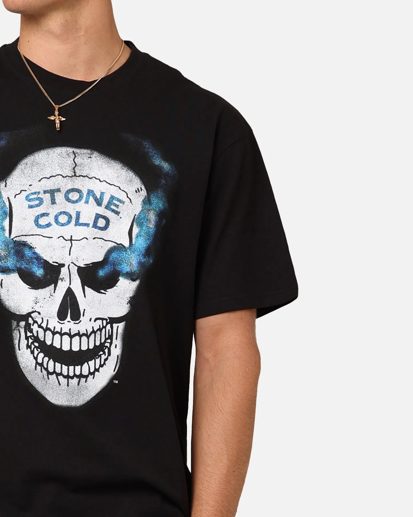 Mitchell & Ness X WWE Stone Cold Steve Austin Skull T-Shirt Overdyed Black