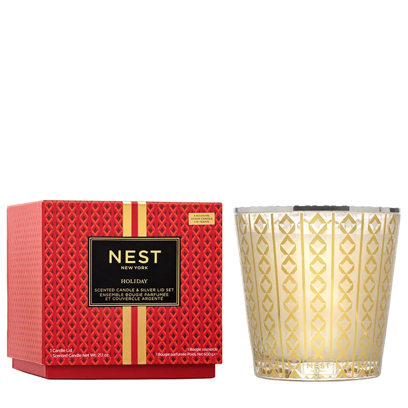 NEST FRAGRANCES | Holiday 3 Wick Candle w/ Silver Lid