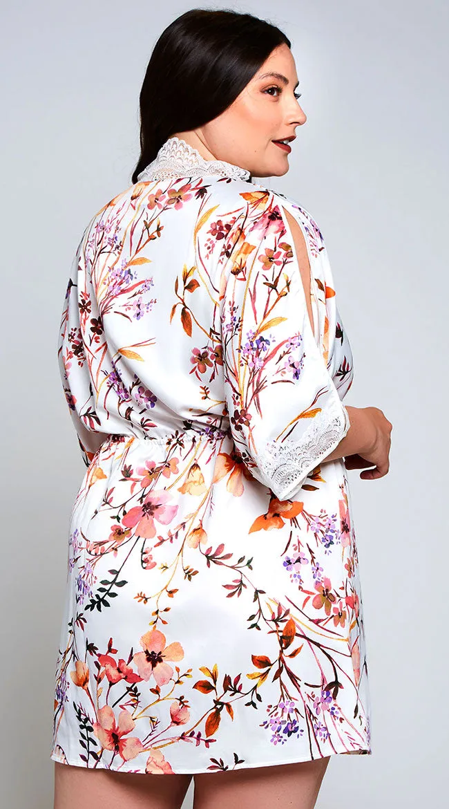 Plus Size Lucia Floral Print Robe