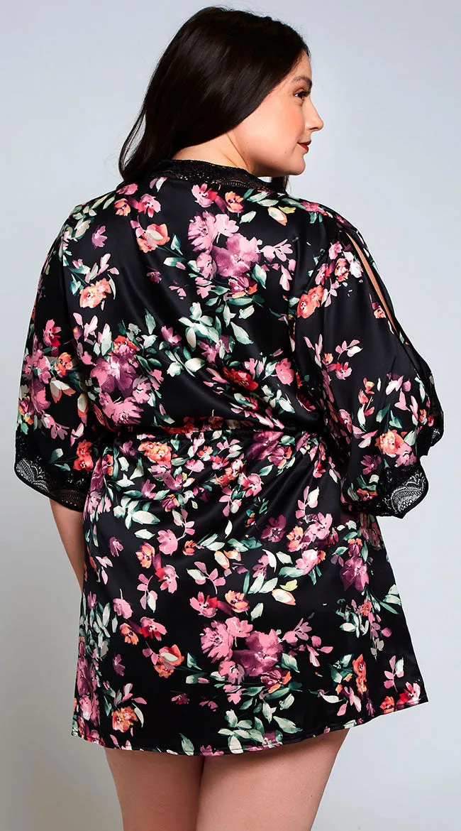 Plus Size Lucia Floral Print Robe