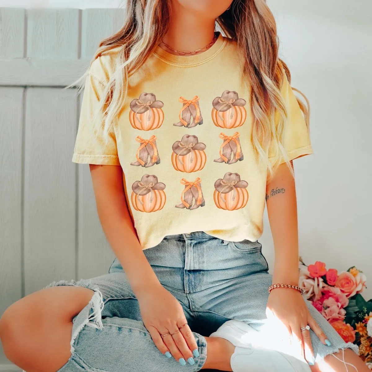 Pumpkin Country Collage Comfort Color Wholesale Tee - Popular