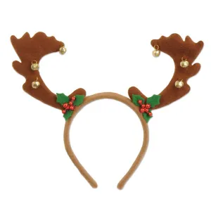 "Reindeer Headband With Jingle Bells"