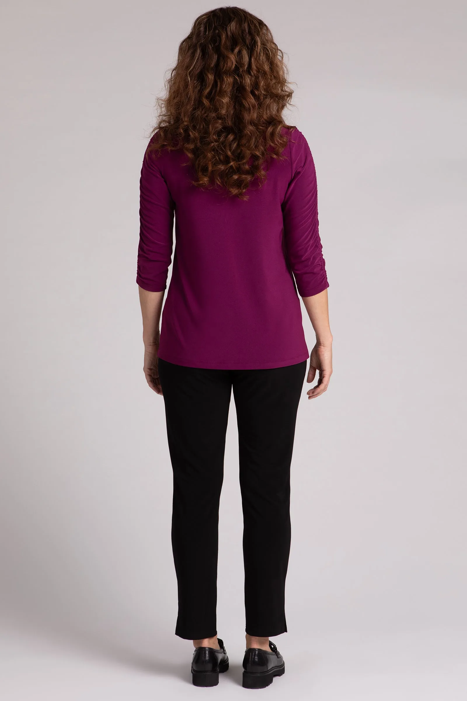 Revelry Top with Rusched Sleeve | Amaranth