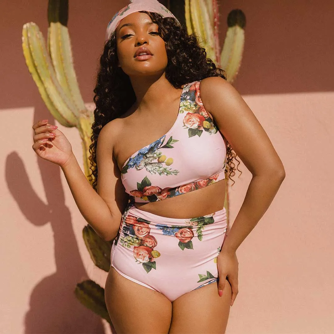 Rose Pink Icon Swim Crop