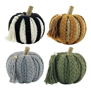 Rustic Harvest Cotton Pumpkins | Cozy Thanksgiving & Fall Home Decor | Handwoven Autumn Centerpieces