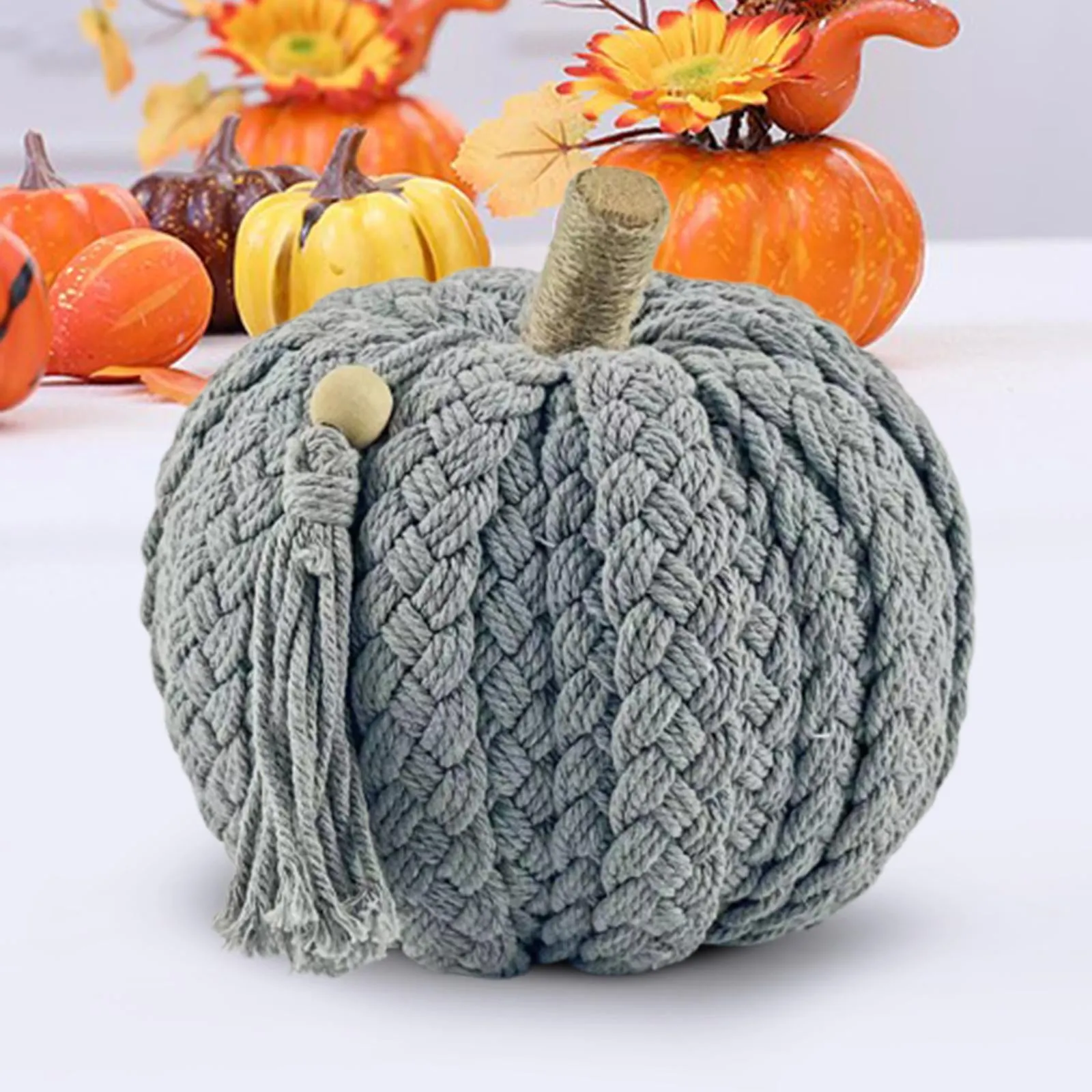 Rustic Harvest Cotton Pumpkins | Cozy Thanksgiving & Fall Home Decor | Handwoven Autumn Centerpieces