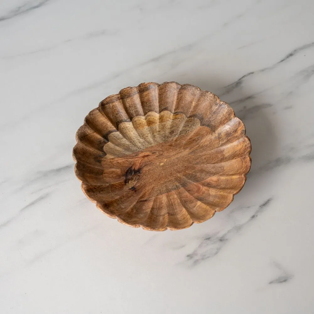 Scalloped Edge Mango Wood Dish