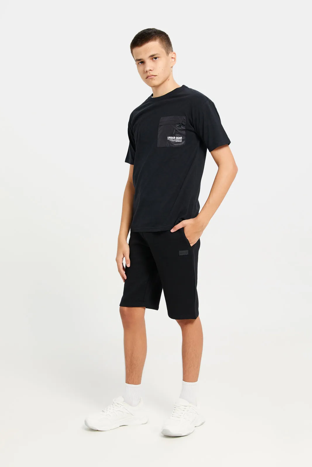 Senior Boys Black Active Shorts