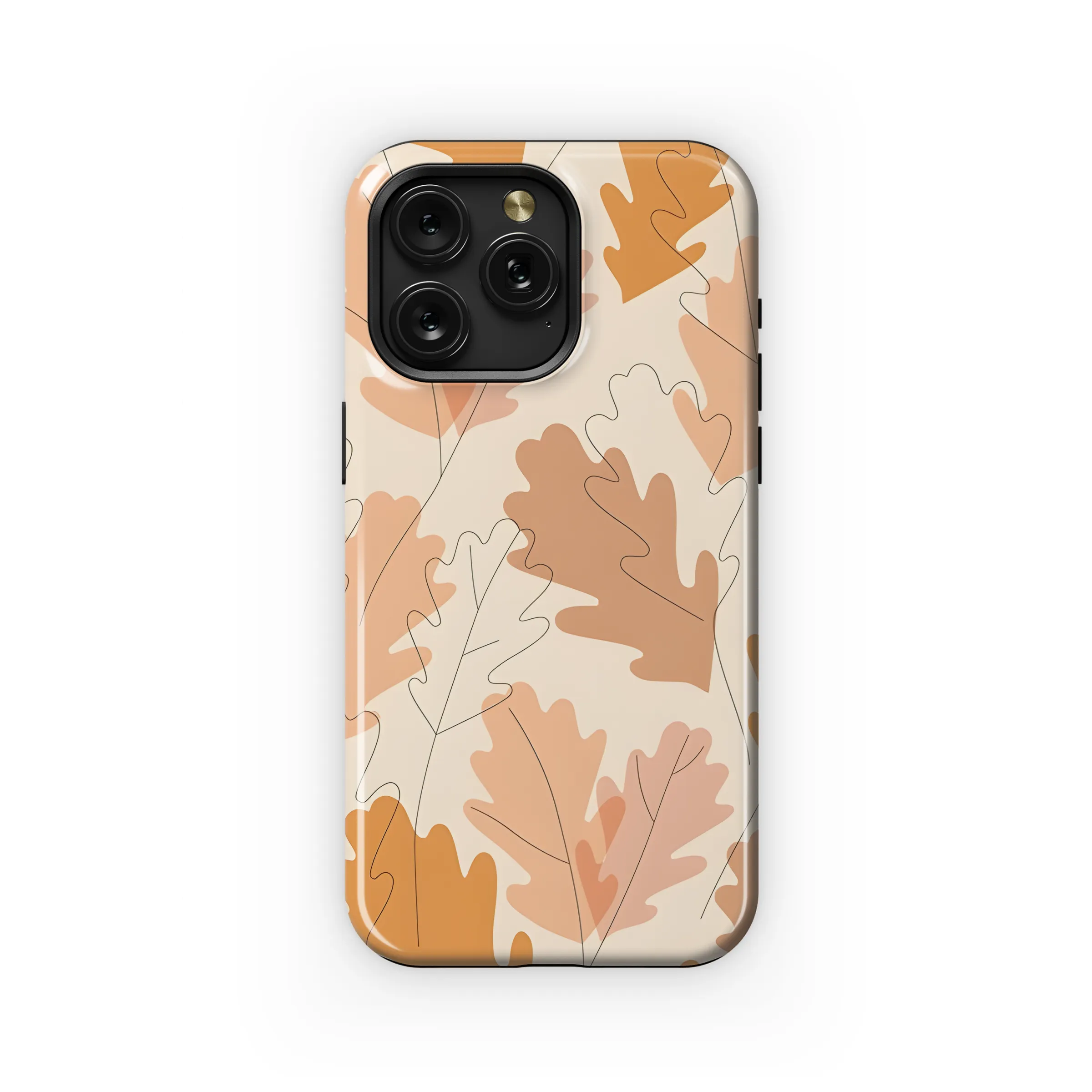 Silhouette and line art autumn leaves Phone Case iPhone Samsung Cover Pixel 2388