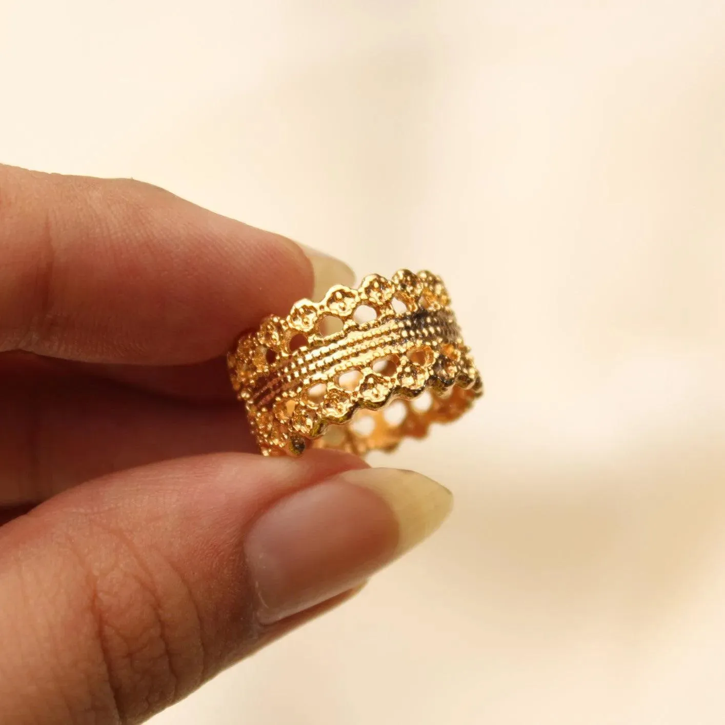 TFC 24K  Imperial Corona Gold Plated Ring