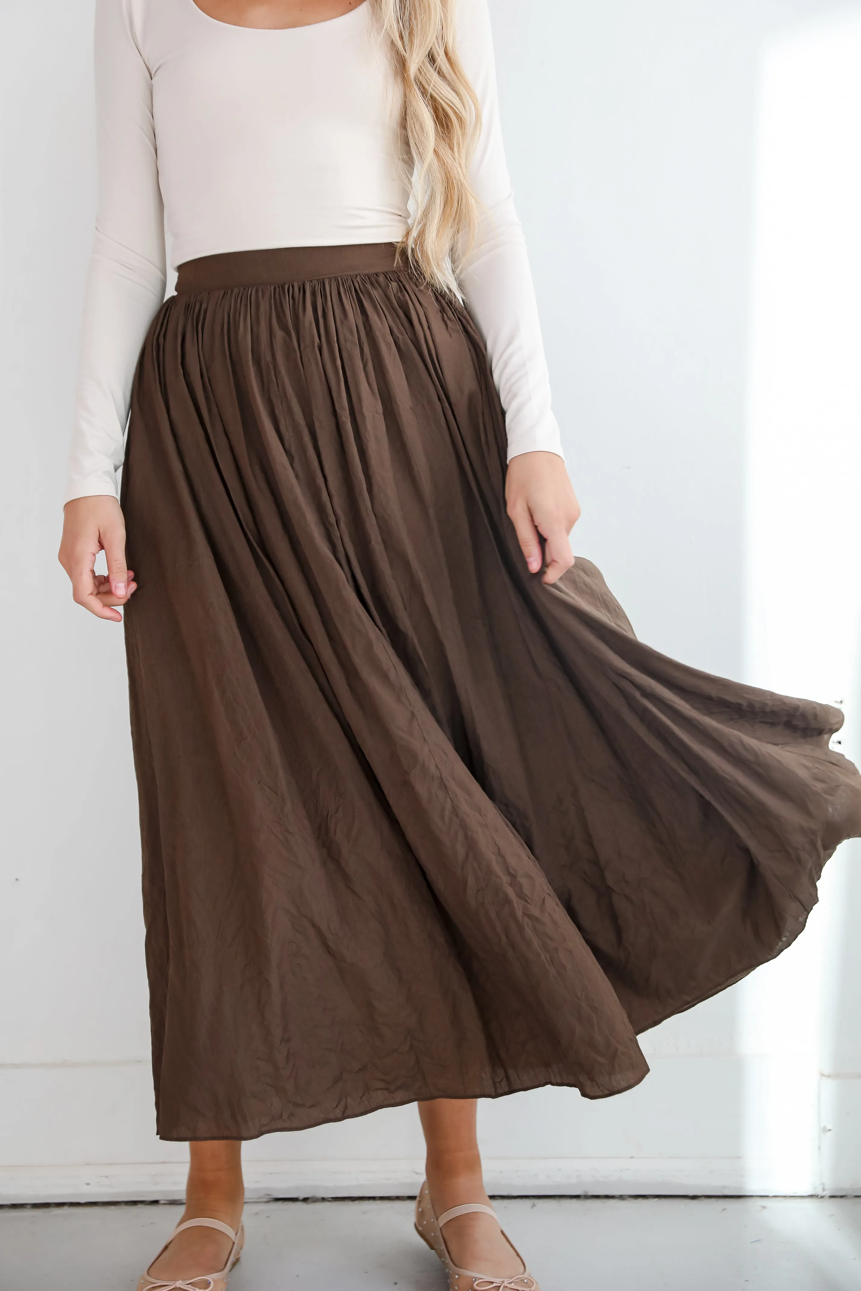 Truly Profound Brown Maxi Skirt