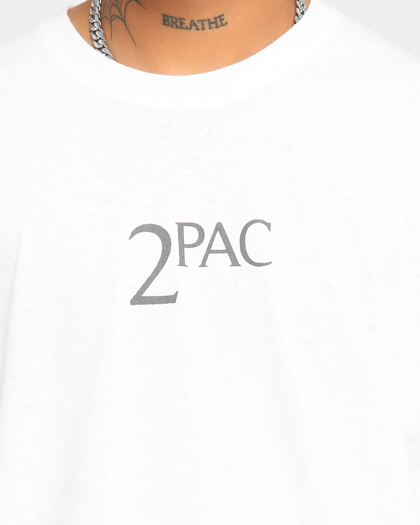 Tupac Social Message Short Sleeve T-Shirt White