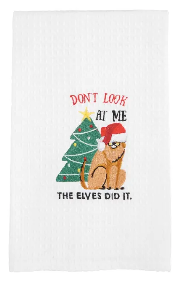 Waffle Knit Dogs Christmas Towels