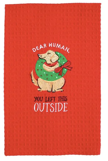 Waffle Knit Dogs Christmas Towels