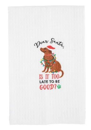 Waffle Knit Dogs Christmas Towels