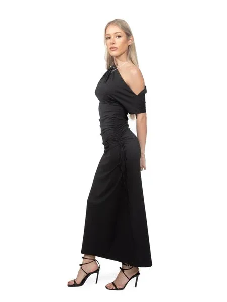 Women's Dress Asymmetric Neck Ruched Fitted Dress HTYFKEWPF8