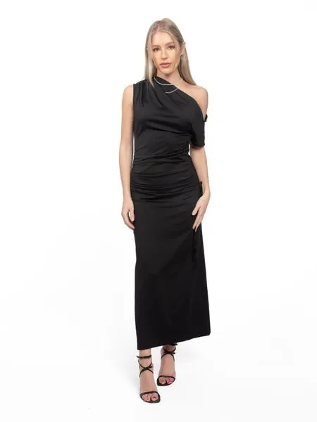 Women's Dress Asymmetric Neck Ruched Fitted Dress HTYFKEWPF8