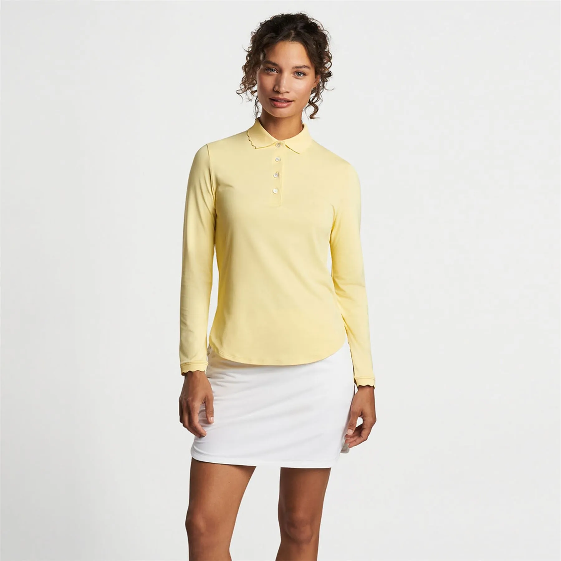 Womens Opal LS Stretch Jersey Polo Morning Sun - SS24